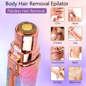 Epilator cu 2 capete interschimbabile pentru fata/sprancene, lumina led, baterie, multicolor K KATHODE - Img 2