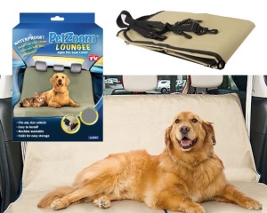 Husa auto pentru protectie si transport animale, caini si pisici, pentru bancheta autoturismului, impermeabila, antialunecare, bej, 140 x 140 cm - Img 2