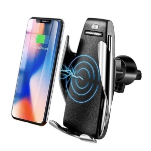 Incarcator , suport auto wireless inteligent ,Marca Hoverwheel ,QI wireless standard, model S5® Wireless Charger, Silver-Black, putere in iesire 5w,7,5,10w, compatibil cu toate tipurile de telefon care suporta incarcare wireless., slp - Img 2