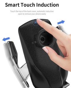 Incarcator Wireless Auto universal, cu Senzor inteligent, suport SMART Fast Charger 10W, clema prindere ventilatie - Img 3