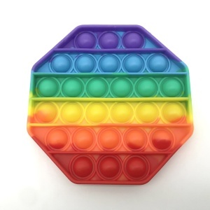 Jucarie Antistres Pop It eOptima® P5, Push Pop Bubble, Silicon, Senzoriala, Forma Octogon, Multicolor - Img 2