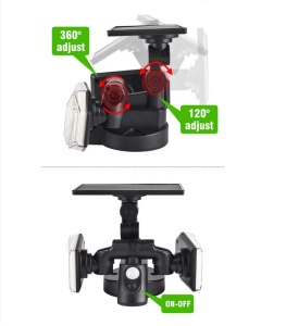 Lampa ajustabila cu incarcare solara, 78 x LED SMD, senzor de miscare/amurg/stare de veghe, buton ON/OFF SH-078 K KATHODE - Img 3