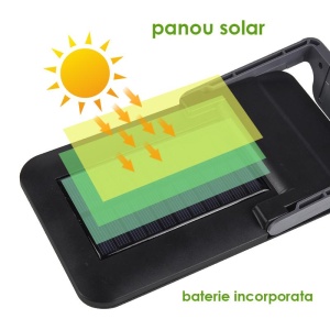 Lampa cu incarcare solara, 40 x LED, 3 moduri de functionare: senzor de lumina, miscare, amurg, portabila K KATHODE - Img 3