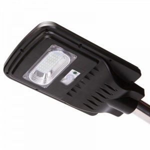 Lampa Solara Stradala de Exterior CcLamp, Panou Solar Inclus, Putere 30 W, Senzor Crepuscular, Design Modern, Negru
