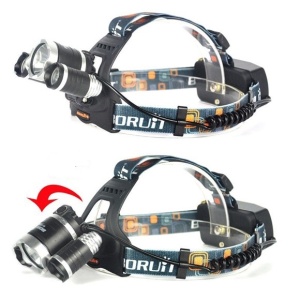 Lanterna cap reincarcabila Boruit P-353, 3x LED Cree XML T6, 2x Acumulatori - Img 4