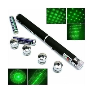 Laser cu efect 3D verde, metalic, acumulator inclus, tip pix, raza maxim 10 km - Img 2