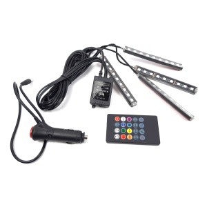 Lumina ambientala auto, include telecomanda si senzor de muzica, tuning masina cu LED-uri color