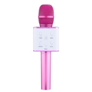 Microfon Karaoke Wireless cu Bluetooth SoundVox Q7 cu Boxa inclusa, Roz, Furnizor Online - Img 3