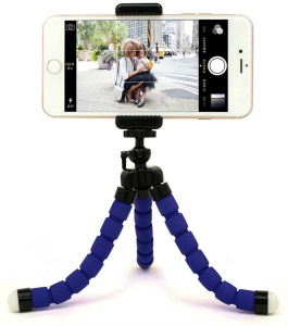 Mini trepied flexibil, reglabil 4 - 6 inch, albastru, pentru telefonul mobil - Img 2