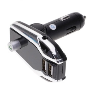 Modulator auto FM, car kit bluetooth, transmitator FM, Transmitator Bluetooth wireless, adaptor FM, modulator muzica Handsfree Mp3 Player, audio USB, design elegant, Argintiu - Img 2