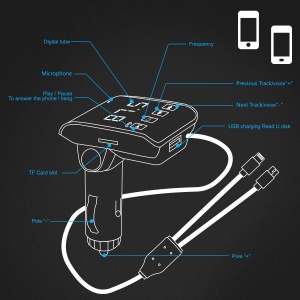 Modulator Fm car kit bluetooth Q10 USB - Img 3