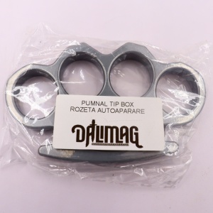 Pumnal tip box, rozeta autoaparare, 1 cm grosime, argintiu - Img 2