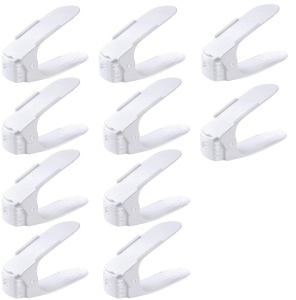 Set 10 bucati noul model organizator de pantofi, 7 niveluri de reglare pe inaltime, culoare Alb