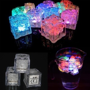 Set 12 cuburi de gheata luminoase cu LED RGB, PROCART, 2.7x2.7 cm - Img 5