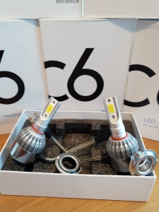 Set 2 Leduri H7 pentru far auto, putere 36W, 6500K, luminozitate 3800 Lumeni