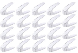 Set 20 bucati noul model organizator de pantofi, 7 niveluri de reglare pe inaltime, culoare Alb