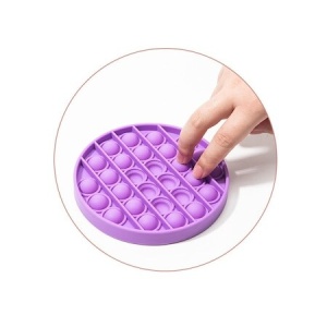 Set 3 Jucarii antistres din silicon, Pop it now, forma cerc Mov/Galben/Verde , 12.5x1.5cm olimp - Img 7