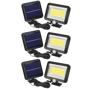 Set 3 lampi cu panou solar separat Tiessa, cu telecomanda, 100 LED-uri, senzor de miscare, negru - Img 5