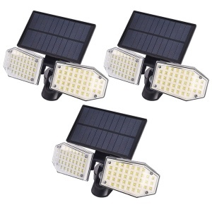 Set 3 x lampa ajustabila cu incarcare solara, 78 x LED SMD, senzor de miscare/amurg/stare de veghe, buton ON/OFF SH-078 K KATHODE