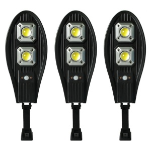 Set 3 x lampa stradala cu incarcare solara, 60 x LED COB, 3 moduri de functionare, buton ON/OFF, telecomanda inclusa, LL-62T K KATHODE