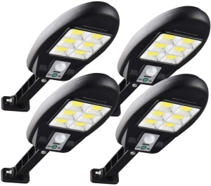 SET 4 lampi cu incarcare solara, 48 x LED COB, senzor de miscare, lumina, amurg KATHODE