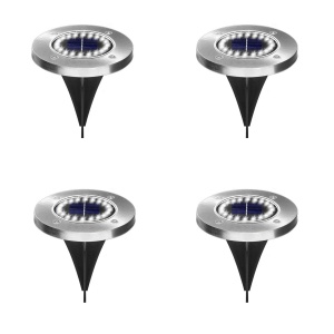 Set 4 lampi solare tip spot pentru gradina, 20 x LED, buton ON/OFF, senzor de lumina, alb rece 18-19 K KATHODE
