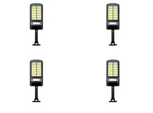 Set 4 x lampa cu incarcare solara, 120 x LED, 3 moduri de functionare, buton ON/OFF, telecomanda K KATHODE