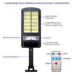 Set 4 x lampa cu incarcare solara, 120 x LED, 3 moduri de functionare, buton ON/OFF, telecomanda K KATHODE - Img 2