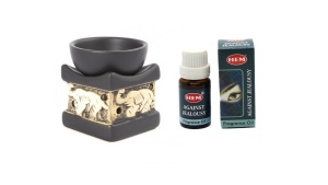 Set aromaterapie suport ceramica elefant + ulei parfumat HEM Against Jealousy ( impotriva geloziei ) 10ml