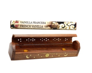Set betisoare parfumate Hem French Vanilla cu suport din lemn tip cufar
