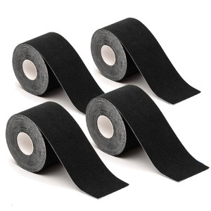 Set de 4 buc banda kinesiologica Timeless Tools, Bumbac, 5 cm x 5 m, Negru - Img 4