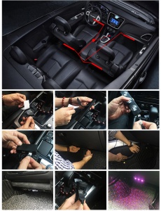 Set Lumina Ambientala Auto MRG MA12, Led, Senzor, RGB - Img 4
