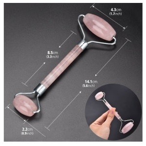 Aparat pentru masaj facial si corporal, jad, 2 role, multifunctional, verde - Img 7