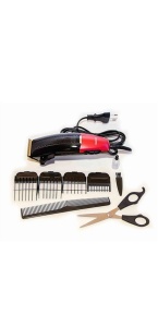 Aparat profesional de tuns Gemei GM 807, Negru/Rosu, masina de tuns pentru barbati - Img 3