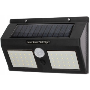 Aplica solara 5W, LVT, 40 LED-uri SMD, senzor miscare 120 grade, 300 lm, 2400mAh, alb rece