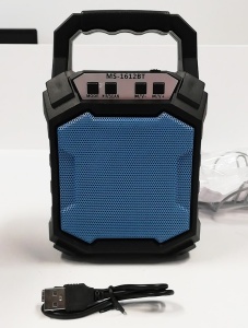 Boxa Activa Portabila Bluetooth, SIKS®, MS-1612BT, USB, TF/SD Card, Aux In, Lumini, Albastru - Img 2