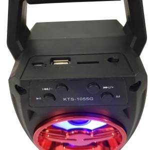 Boxa portabila KTS 5W, Bluetooth, AUX-in, Cititor USB, Radio FM, MicroSD, Lumini LED, Negru - Img 2
