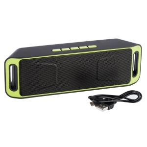 Boxa Portabila Wireless Soundvox™ 208, Bluetooth 4.0, Subwoofer Stereo, TF, USB, FM Radio Incorporat, Negru-Verde