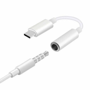 Cablu adaptor USB Type-C la mufa jack 3.5mm, pentru microfon si casti, alb, PlanetPhone - Img 2
