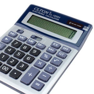 Calculator, de birou, albastru, 12 digiti, alimentare duala, afisaj mare - Img 5