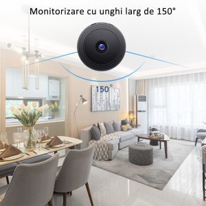 Camera de supraveghere Gaea A9, Senzor de miscare, 1080p, Wi-Fi, 32GB, 4.5 x 5 cm, Negru - Img 4