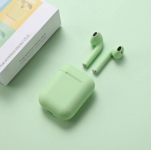 Casti Bluetooth v5.0 Wireless Stereo i12, Touch Control Earbuds Handsfree, Verde - Img 4