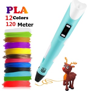 Creion 3D, DreamPen, PLA/ABS, Afisaj digital, 1.75mm, 12V, Albastru ,120 metri PLA - Img 2