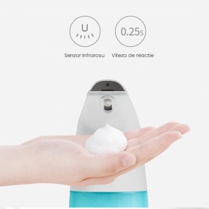 Dispenser Automat Qeno® Dozator Sapun Lichid / Spuma, Dezinfectant Si Antibacterian, Cu Senzor 310ML, ALB - Img 9