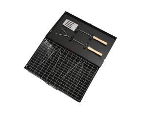 Gratar portabil, Metal, 43 x 26 cm, Negru - Img 5