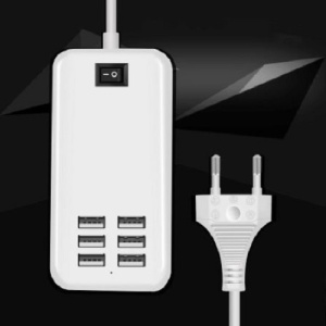 Incarcator 6 Hub USB Conexiune UE SUA, 6 porturi, USB 5V 3A Adaptor de perete, Incarcare telefon mobil pentru iPhone iPad Samsung cu comutator - Img 4