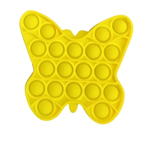 Joc Pop it fluture, galben din silicon, 11 cm