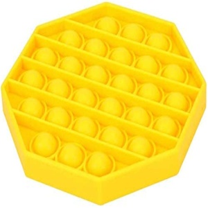 Jucarie antistres din silicon, ASKSA, Pop it now, culoare solida octogon, galben, 13 x 13 x 1.5 cm - Img 2