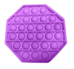Jucarie antistres din silicon, Pop it now, forma octogon Mov, 12.7 cm, TQS