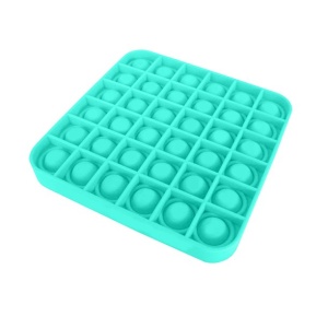 Jucarie antistres din silicon, Pop it now, forma patrat Turcoaz, 13 cm, Urban Trends ®